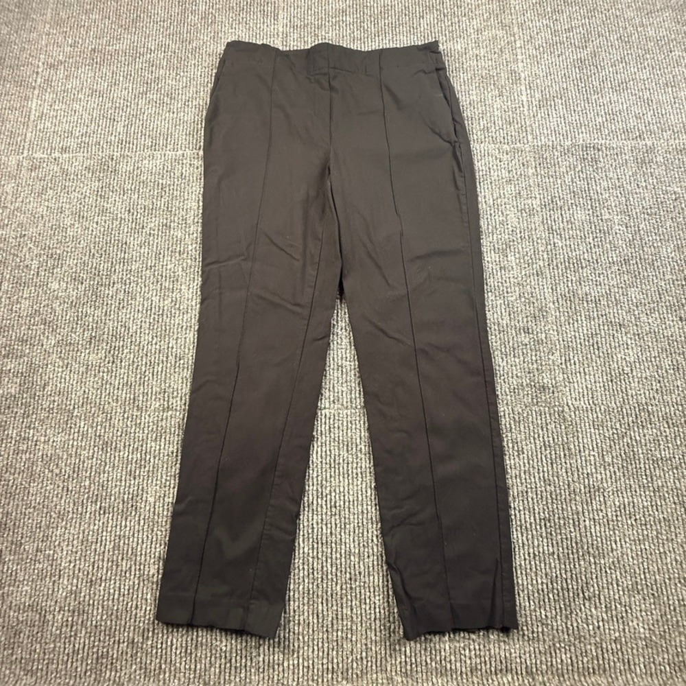 Hilary Radley Womens Black Pull On Pintuck Seam Ankle Pants Size L D5606-E3563